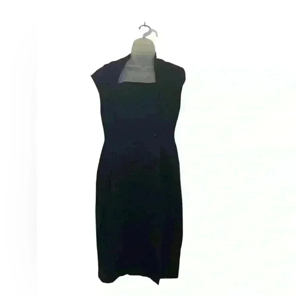 St. John Black Embellished Knit Sheath Dress Size 8 - Picture 2 of 4